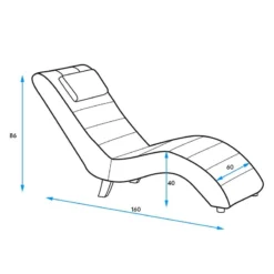Chaise Relax Sandon II -Wenko Soldes 1000196231 200224 14470500330 SKETCH DETAILS P000000001000196231 sketch