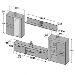 Ensemble Meuble TV Paroi Murale JULIAN -Wenko Soldes 1620607b26e54cbd9e228d0229ffa7c6