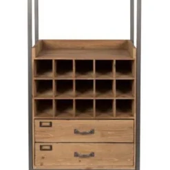 Armoire Bar à Vin Vintage Bois Clair