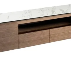 Meuble TV En Bois De Noyer Et Porcelaine