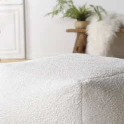 Pouf Carré 53x53cm Tissu Bouclette Blanc -Wenko Soldes a3b8f40ef07e4977abca561a3e8ac0c6