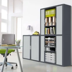 Armoire à Dossiers EasyOffice -Wenko Soldes aktenschrank easyoffice anthrazit grau 204 cm 1750830