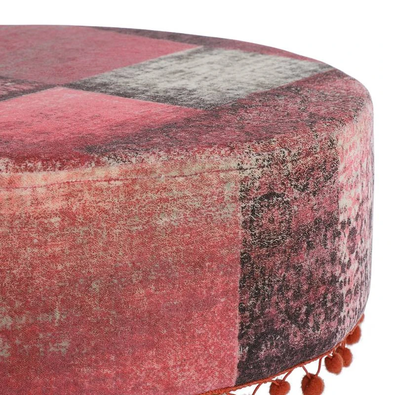 Pouf 38x36cm Rouge En Tissu 4 Pouf 38x36cm Rouge En Tissu – Image 4