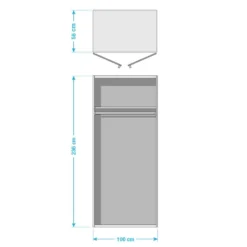 Armoire à Portes Battantes Brooklyn II -Wenko Soldes drehtuerenschrank brooklyn i polarweiss 100 cm 2 tuerig 236 cm 5016440