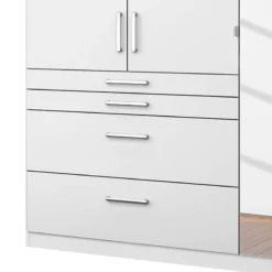Armoire à Portes Battantes Homburg I -Wenko Soldes drehtuerenschrank homburg alpinweiss 136 cm 3 tuerig mit spiegeltuer en 4478632