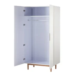 Armoire à Portes Battantes LINDHOLM -Wenko Soldes drehtuerenschrank lindholm mattweiss 103 cm 2 tuerig 4591700