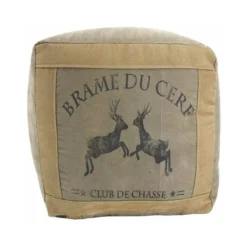 Pouf En Coton Et Cuir Cerf -Wenko Soldes fa2fcc8d650e4bd097689922a1211857